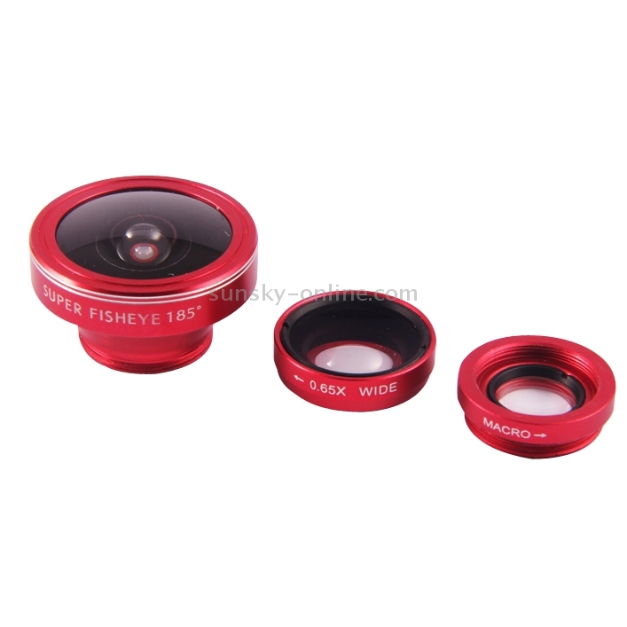 3 in 1 Universal 185 Degree Fisheye Lens + 10X Marco Lens + 0.65X Wide Lens with Clip 3 in 1 Universal 185 Degree Fisheye Lens + 10X Marco Lens + 0.65X Wide Lens with Clip