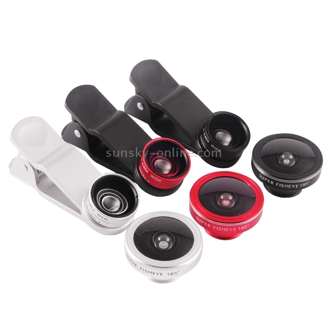 3 in 1 Universal 185 Degree Fisheye Lens + 10X Marco Lens + 0.65X Wide Lens with Clip 3 in 1 Universal 185 Degree Fisheye Lens + 10X Marco Lens + 0.65X Wide Lens with Clip