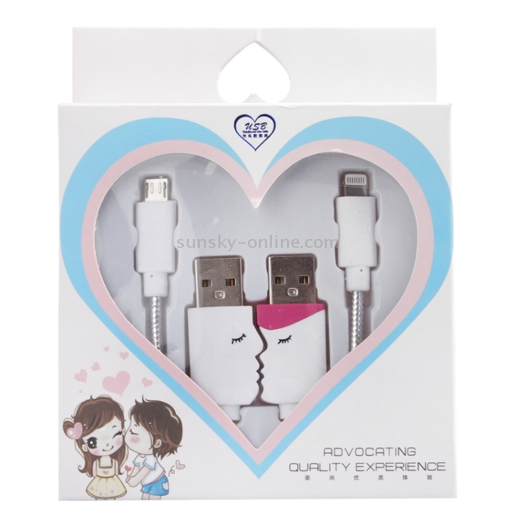 1m Lovers Style 8 Pin to USB 2.0 & Micro USB to USB 2.0 Data Sync Charging Cable for iPhone 8 / 8 Plus, iPhone 7 & 7 Plus, iPhone 6 & 6s / iPhone 5 & 5S, Samsung, HTC, LG 1m Lovers Style 8 Pin to USB 2.0 & Micro USB to USB 2.0 Data Sync Charging Cable for iPhone 8 / 8 Plus, iPhone 7 & 7 Plus, iPhone 6 & 6s / iPhone 5 & 5S, Samsung, HTC, LG