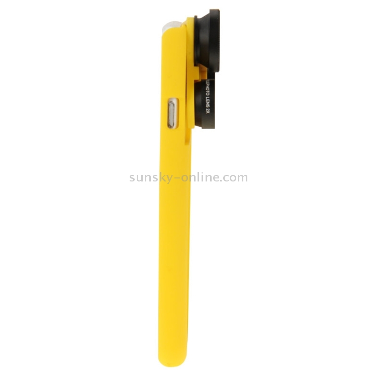 JUNZON 4 in 1 180 Degrees Fisheye Lens + Macro Lens + 2x Telephoto Lens with Phone Case for iPhone 6(Yellow) JUNZON 4 in 1 180 Degrees Fisheye Lens + Macro Lens + 2x Telephoto Lens with Phone Case for iPhone 6(Yellow)