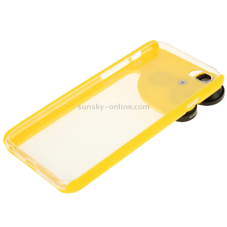 JUNZON 4 in 1 180 Degrees Fisheye Lens + Macro Lens + 2x Telephoto Lens with Phone Case for iPhone 6(Yellow) JUNZON 4 in 1 180 Degrees Fisheye Lens + Macro Lens + 2x Telephoto Lens with Phone Case for iPhone 6(Yellow)
