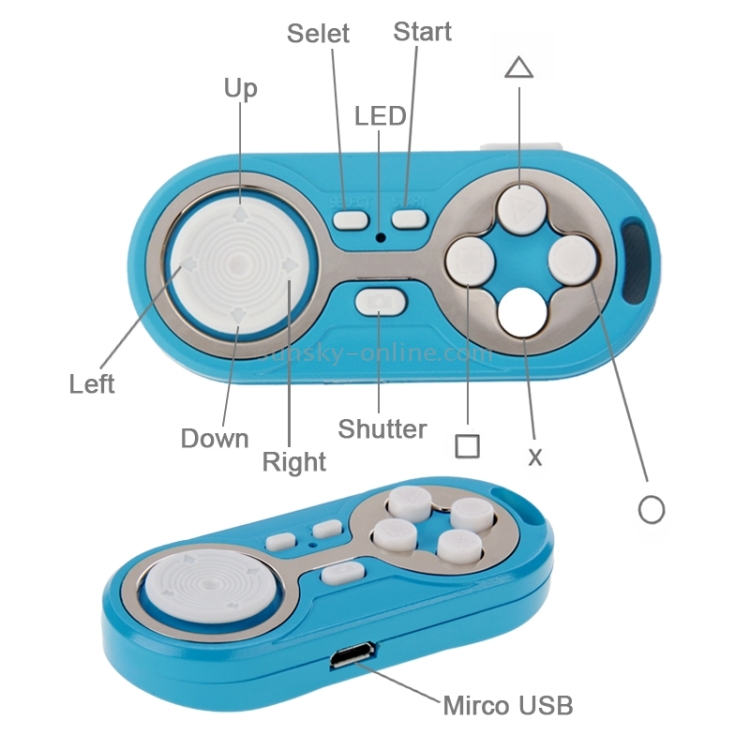 Portable Bluetooth Wireless Mini Gamepad / Remote Shutter for Android / IOS Devices(Blue) Portable Bluetooth Wireless Mini Gamepad / Remote Shutter for Android / IOS Devices(Blue)