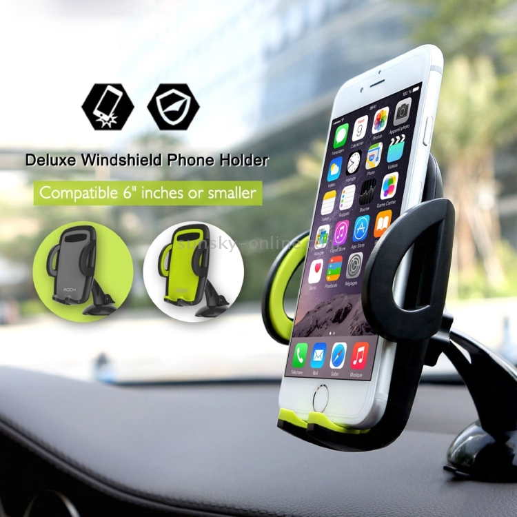 ROCK 360 Degrees Rotating Suction Cup Car Deluxe Windshield Phone Holder Mount for iPhone 7 Plus / iPhone 7 / iPhone 6 Plus & 6s Plus(Green) ROCK 360 Degrees Rotating Suction Cup Car Deluxe Windshield Phone Holder Mount for iPhone 7 Plus / iPhone 7 / iPhone 6 Plus & 6s Plus(Green)