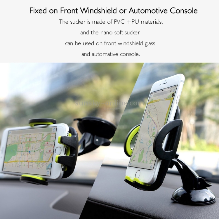 ROCK 360 Degrees Rotating Suction Cup Car Deluxe Windshield Phone Holder Mount for iPhone 7 Plus / iPhone 7 / iPhone 6 Plus & 6s Plus(Green) ROCK 360 Degrees Rotating Suction Cup Car Deluxe Windshield Phone Holder Mount for iPhone 7 Plus / iPhone 7 / iPhone 6 Plus & 6s Plus(Green)