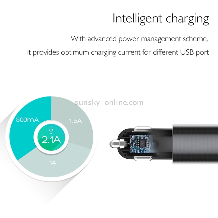 ROCK 5V 2.1A Dual USB Port Raid Car Charger Auto Adapter ROCK 5V 2.1A Dual USB Port Raid Car Charger Auto Adapter