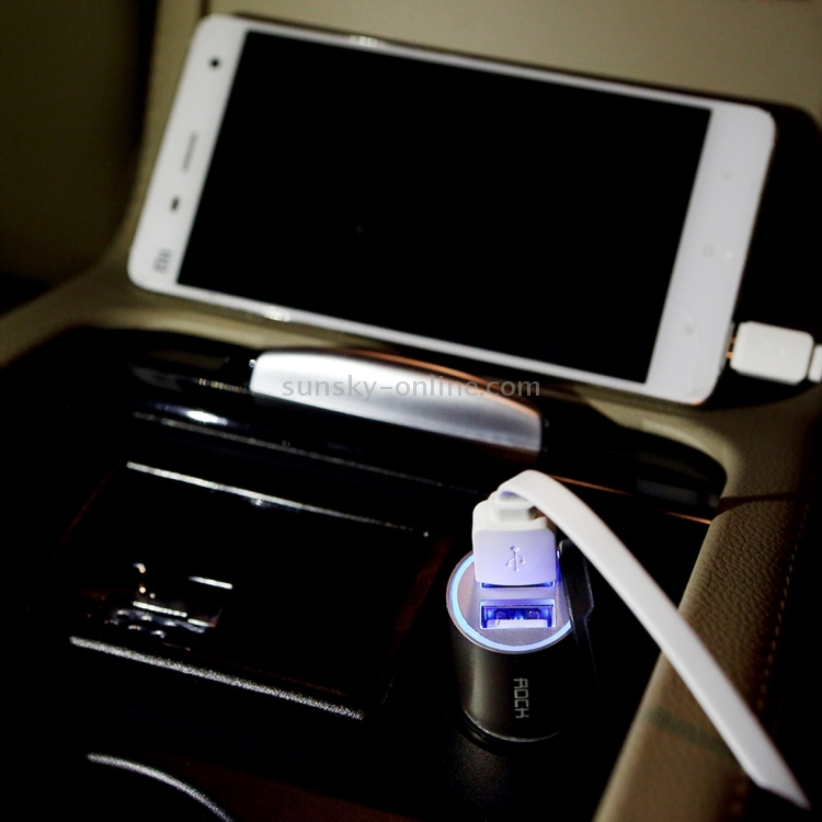 ROCK 5V 2.1A Dual USB Port Raid Car Charger Auto Adapter ROCK 5V 2.1A Dual USB Port Raid Car Charger Auto Adapter