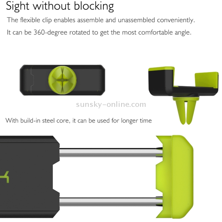 ROCK 360 Rotation Universal Vent Car Wind Mount Desktop Holder for iPhone 7 Plus / iPhone 7 / iPhone 6 & 6 Plus / Below 6 inch Smartphone(Green) ROCK 360 Rotation Universal Vent Car Wind Mount Desktop Holder for iPhone 7 Plus / iPhone 7 / iPhone 6 & 6 Plus / Below 6 inch Smartphone(Green)