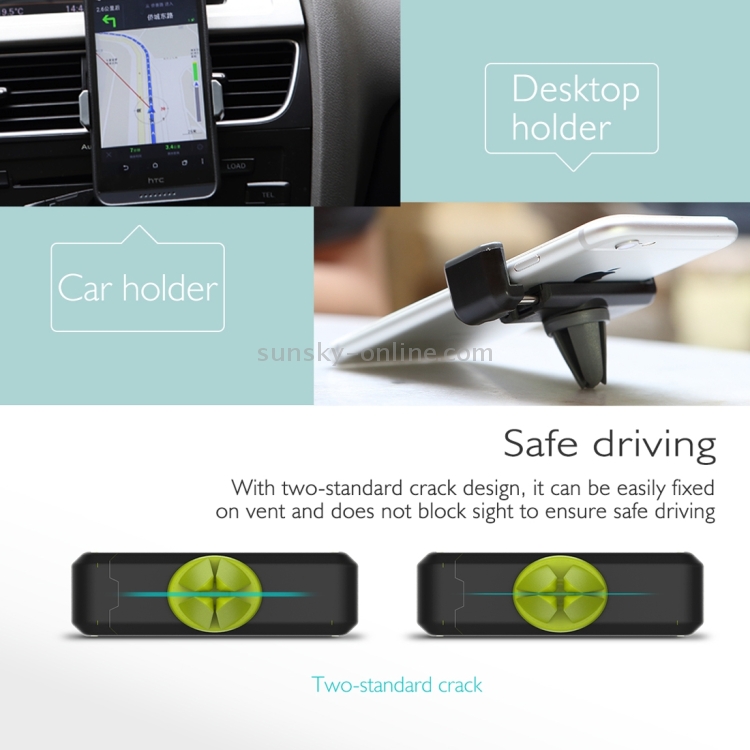 ROCK 360 Rotation Universal Vent Car Wind Mount Desktop Holder for iPhone 7 Plus / iPhone 7 / iPhone 6 & 6 Plus / Below 6 inch Smartphone(Green) ROCK 360 Rotation Universal Vent Car Wind Mount Desktop Holder for iPhone 7 Plus / iPhone 7 / iPhone 6 & 6 Plus / Below 6 inch Smartphone(Green)