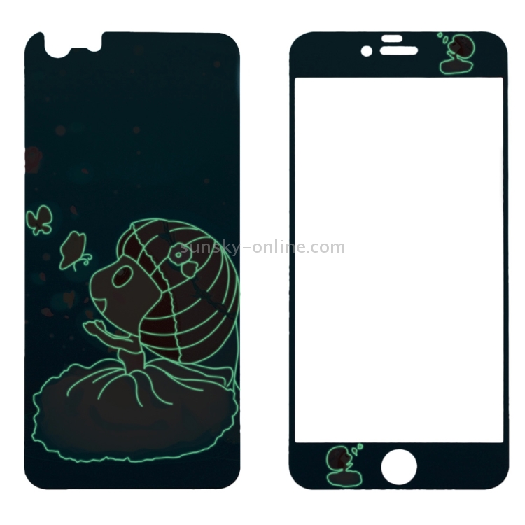 0.3mm Cartoon Girl Pattern Embossed Fluorescent Front + Back Tempered Glass Screen Protector for iPhone 6 & 6s 0.3mm Cartoon Girl Pattern Embossed Fluorescent Front + Back Tempered Glass Screen Protector for iPhone 6 & 6s