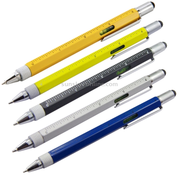 Multi-functional 6 in 1 Professional Stylus Pen(Black) Multi-functional 6 in 1 Professional Stylus Pen(Black)