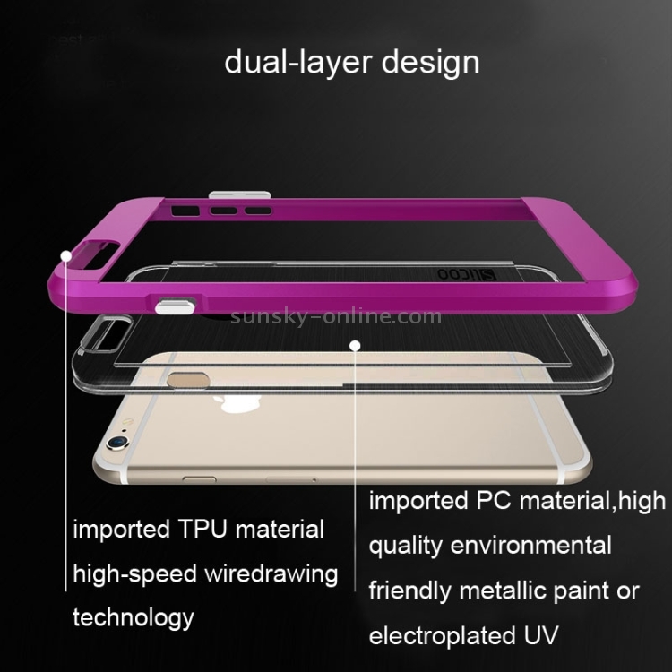 Slicoo Brushed Texture Electroplating Combination Case for iPhone 6 & 6S(Magenta) Slicoo Brushed Texture Electroplating Combination Case for iPhone 6 & 6S(Magenta)