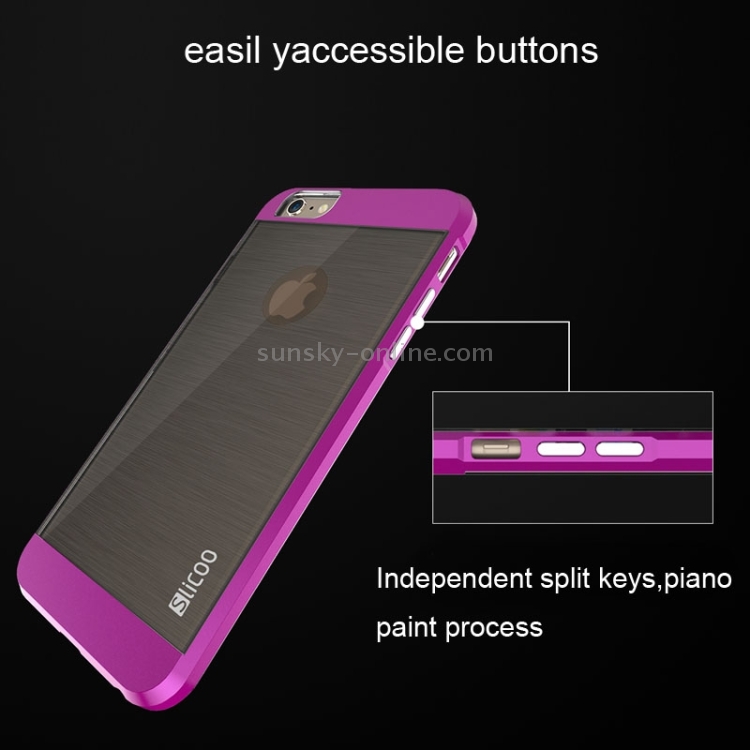 Slicoo Brushed Texture Electroplating Combination Case for iPhone 6 & 6S(Magenta) Slicoo Brushed Texture Electroplating Combination Case for iPhone 6 & 6S(Magenta)