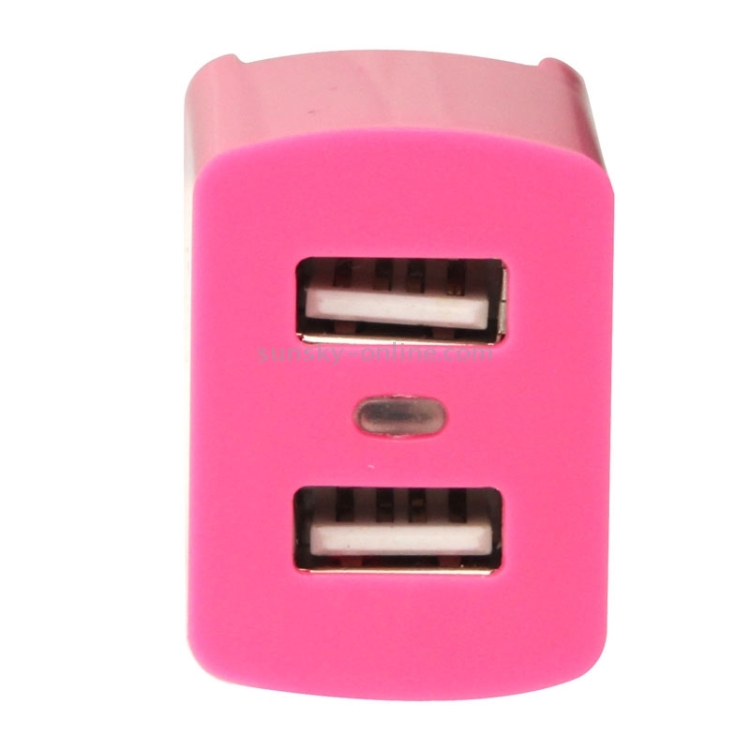 Universal Colorful US Plug Dual USB Ports AC Charger Adapter with Light ...