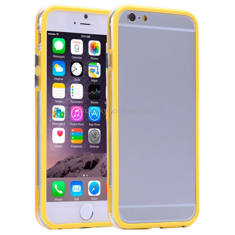 Transparent Plastic + TPU Bumper Frame Case for iPhone 6 Plus & 6S Plus(Yellow) Transparent Plastic + TPU Bumper Frame Case for iPhone 6 Plus & 6S Plus(Yellow)