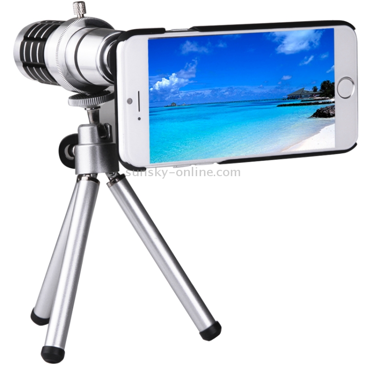 12 X Mobile Telephoto Lens with Tripod and Phone Case for iPhone 6 Plus 12 X Mobile Telephoto Lens with Tripod and Phone Case for iPhone 6 Plus