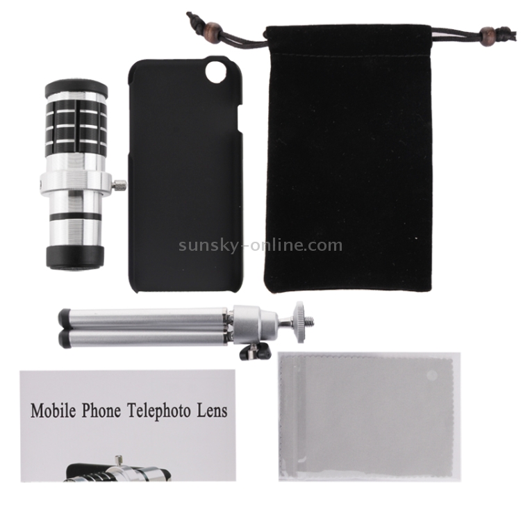 12 X Mobile Telephoto Lens with Tripod and Phone Case for iPhone 6 Plus 12 X Mobile Telephoto Lens with Tripod and Phone Case for iPhone 6 Plus