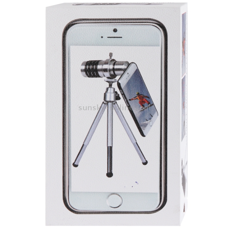 12 X Mobile Telephoto Lens with Tripod and Phone Case for iPhone 6 Plus 12 X Mobile Telephoto Lens with Tripod and Phone Case for iPhone 6 Plus