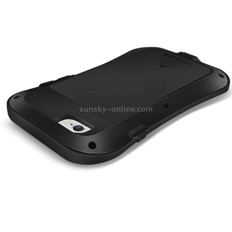 LOVE MEI for iPhone 6 Plus Metal Ultra-thin Small Waist Waterproof  Dustproof Shockproof Powerful Protective Case(Black)
