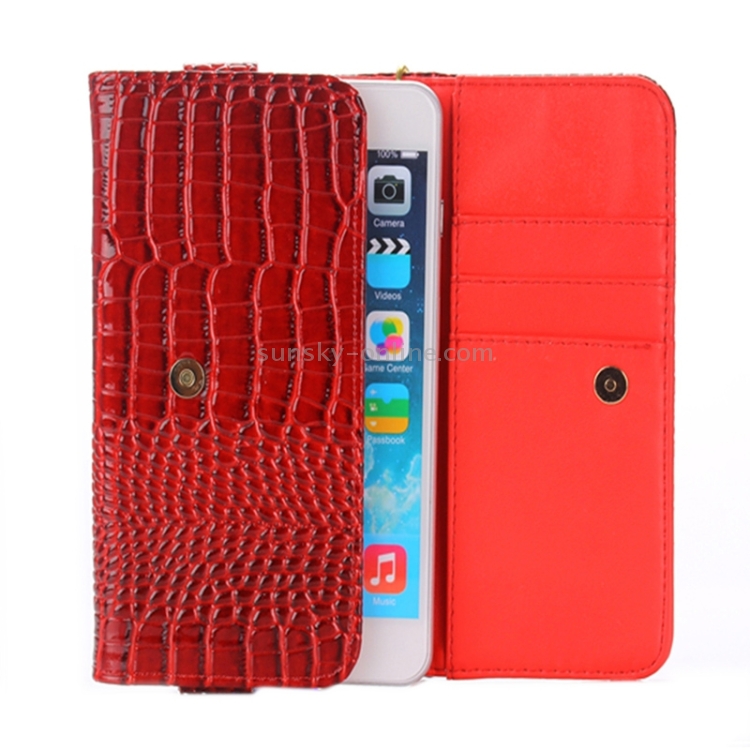 Universal Crocodile Texture Leather Case with Card Slots & Wallet & Lanyard for iPhone 6 Plus & 6S Plus / 6 / 5 / 5S / 5C / Galaxy / S 5 / S IV / i9500(Red) Universal Crocodile Texture Leather Case with Card Slots & Wallet & Lanyard for iPhone 6 Plus & 6S Plus / 6 / 5 / 5S / 5C / Galaxy / S 5 / S IV / i9500(Red)