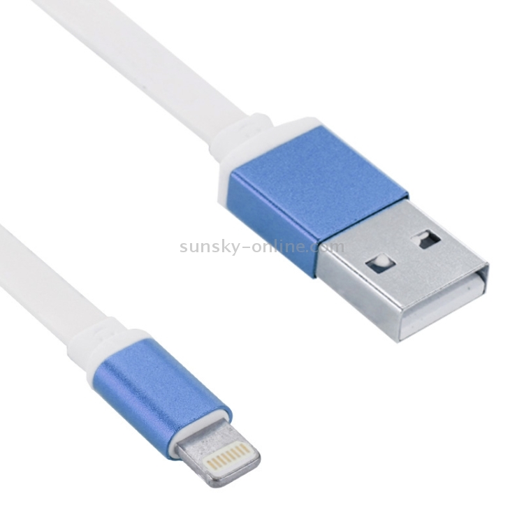1m 8 Pin to USB 2.0 Noodle Style TPE Material Lithium Alloy Shell Data / Charging Cable 1m 8 Pin to USB 2.0 Noodle Style TPE Material Lithium Alloy Shell Data / Charging Cable