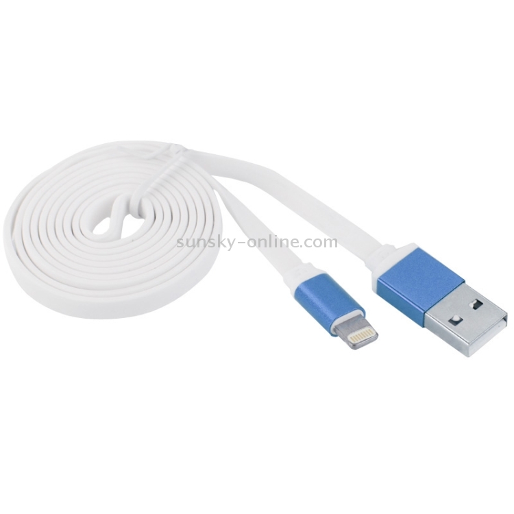 1m 8 Pin to USB 2.0 Noodle Style TPE Material Lithium Alloy Shell Data / Charging Cable 1m 8 Pin to USB 2.0 Noodle Style TPE Material Lithium Alloy Shell Data / Charging Cable