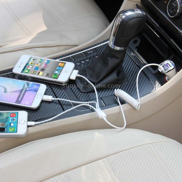 49-74cm 5V 1A 4 in 1 (8pin / 30pin / Micro USB / USB) Car Charger Spring Cable 49-74cm 5V 1A 4 in 1 (8pin / 30pin / Micro USB / USB) Car Charger Spring Cable