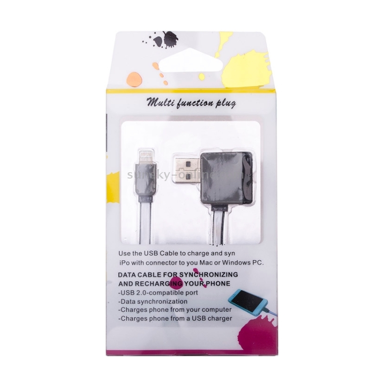 Elbow 8pin to USB 2.0 Data / Charger Cable for iPhone 6 & 6 Plus / iPhone 5 & 5S & 5C / iPad Air 2 & Air / iPad mini 3 & mini 2 & mini / iPod, Length: 1.02m(Black) Elbow 8pin to USB 2.0 Data / Charger Cable for iPhone 6 & 6 Plus / iPhone 5 & 5S & 5C / iPad Air 2 & Air / iPad mini 3 & mini 2 & mini / iPod, Length: 1.02m(Black)