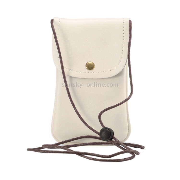 Universal Vertical PU Leather Case / Phone Leather Bag with String(White) Universal Vertical PU Leather Case / Phone Leather Bag with String(White)