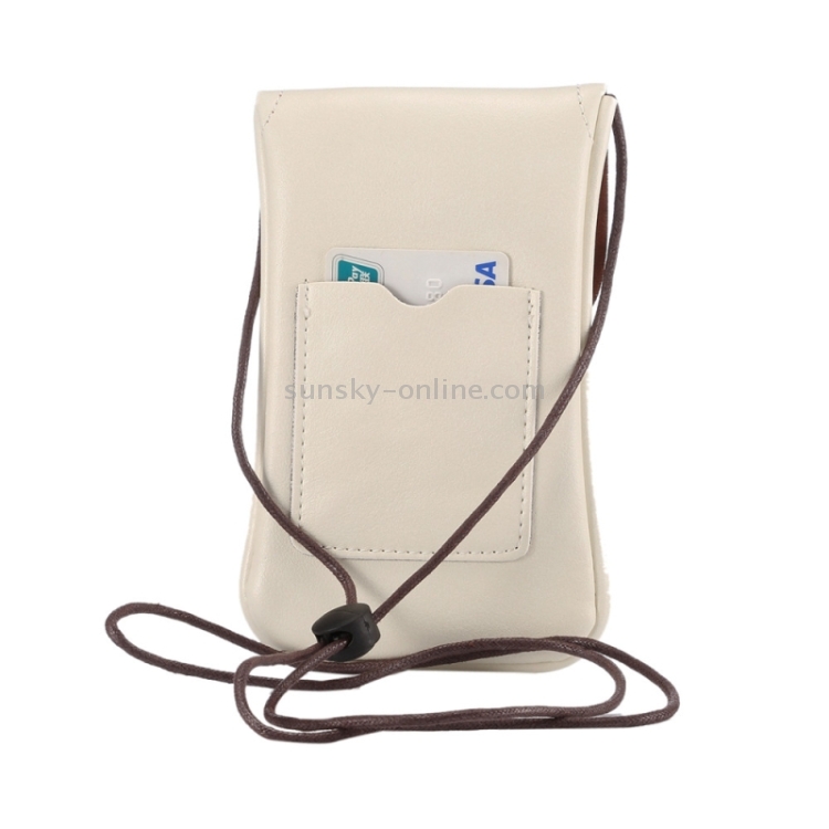 Universal Vertical PU Leather Case / Phone Leather Bag with String(White) Universal Vertical PU Leather Case / Phone Leather Bag with String(White)