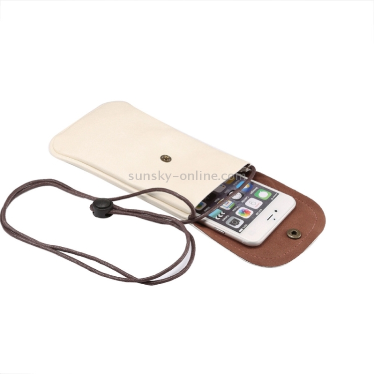 Universal Vertical PU Leather Case / Phone Leather Bag with String(White) Universal Vertical PU Leather Case / Phone Leather Bag with String(White)