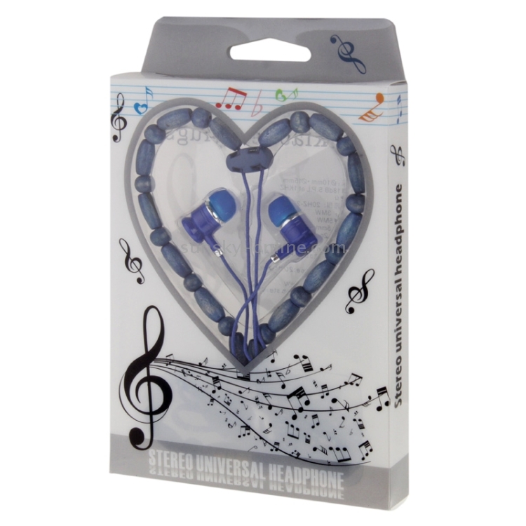 Wooden Beads Style In-ear Stereo Necklace Headphone(Blue) Wooden Beads Style In-ear Stereo Necklace Headphone(Blue)