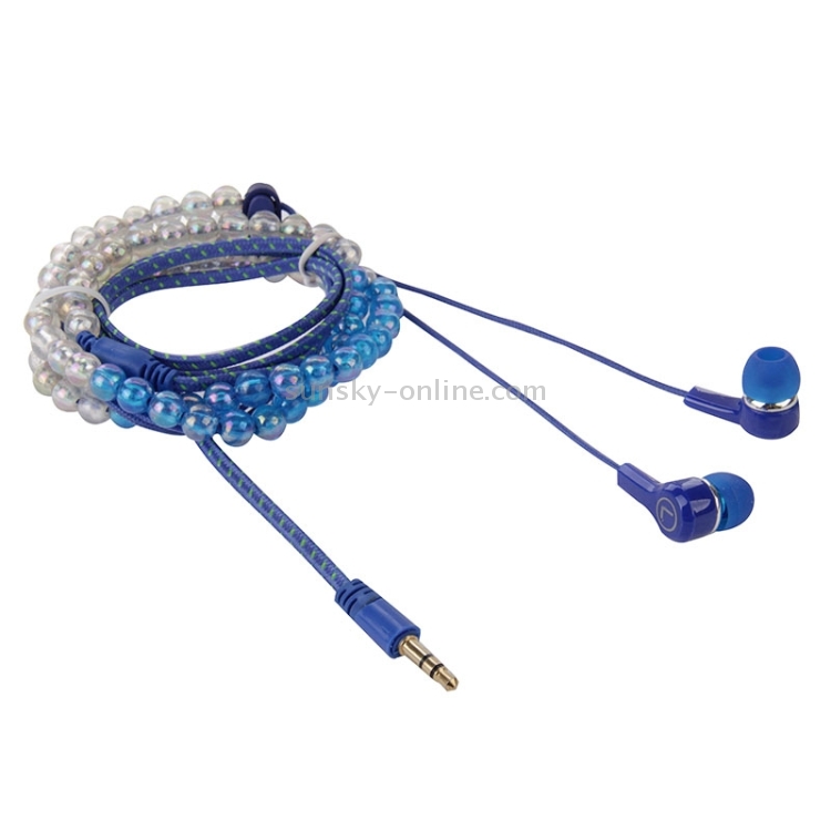 Multicolour Beads Style In-ear Stereo Necklace Headphone(Blue) Multicolour Beads Style In-ear Stereo Necklace Headphone(Blue)
