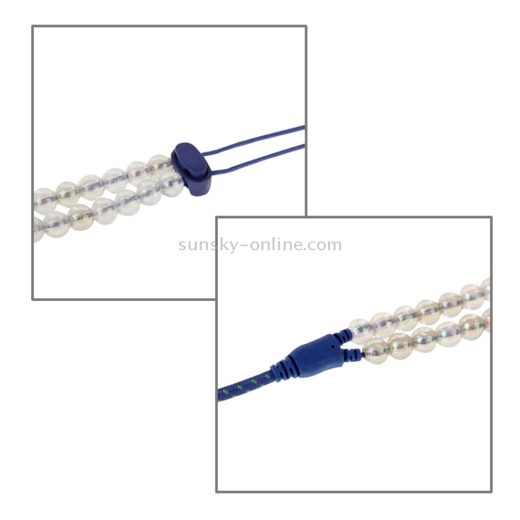 Multicolour Beads Style In-ear Stereo Necklace Headphone(Blue) Multicolour Beads Style In-ear Stereo Necklace Headphone(Blue)