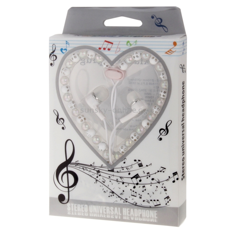 Diamond-Encrusted Beads Style In-ear Stereo Necklace Headphone(White) Diamond-Encrusted Beads Style In-ear Stereo Necklace Headphone(White)