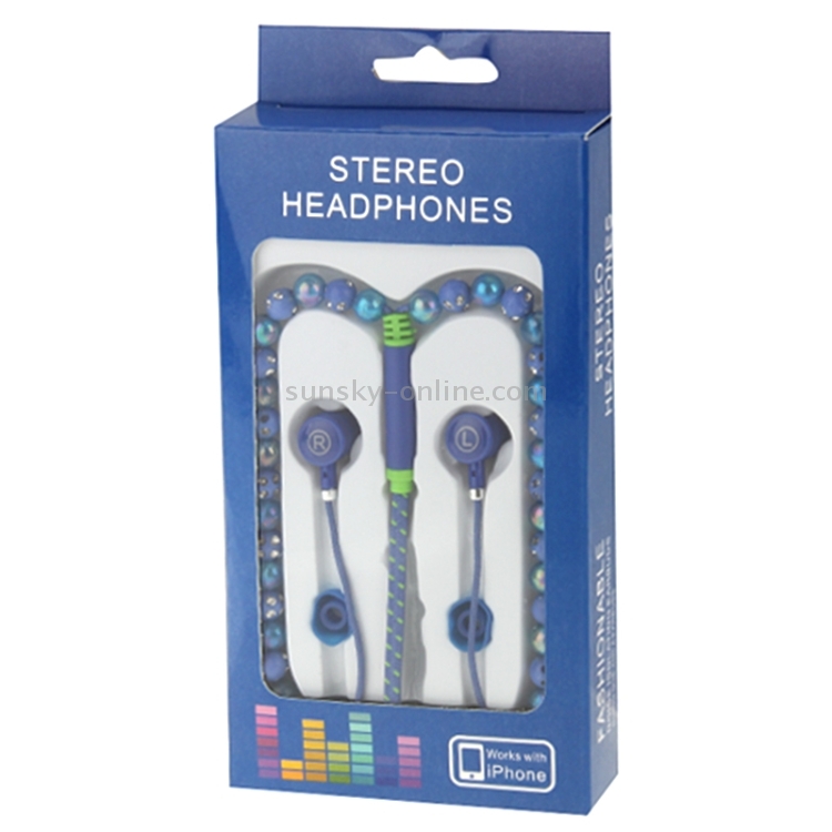 Beads Style In-ear Stereo Necklace Headphone(Blue) Beads Style In-ear Stereo Necklace Headphone(Blue)