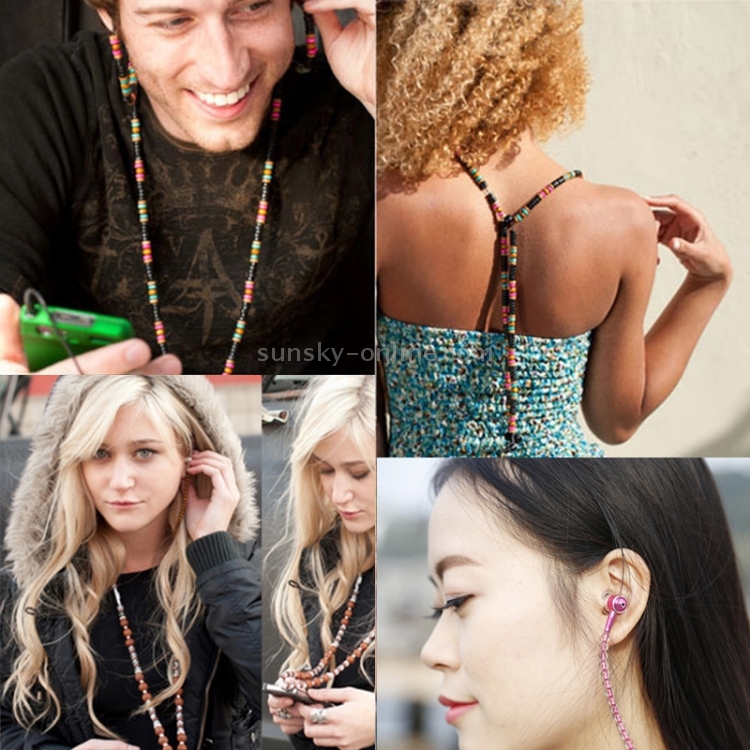 Beads Style In-ear Stereo Necklace Headphone(Blue) Beads Style In-ear Stereo Necklace Headphone(Blue)