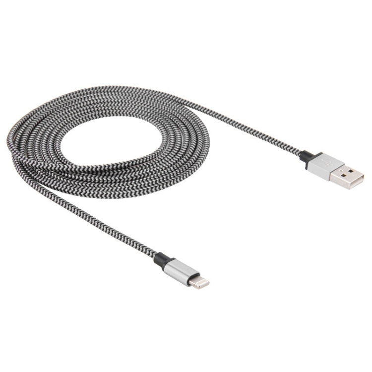 2m Woven Style 8 Pin to USB Sync Data / Charging Cable(Silver) 2m Woven Style 8 Pin to USB Sync Data / Charging Cable(Silver)