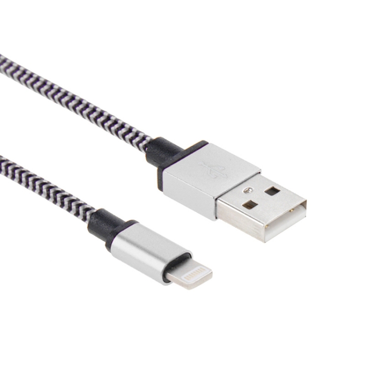 2m Woven Style 8 Pin to USB Sync Data / Charging Cable(Silver) 2m Woven Style 8 Pin to USB Sync Data / Charging Cable(Silver)