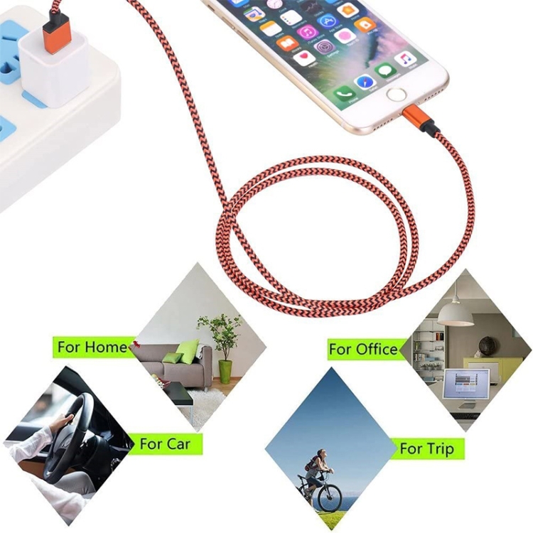 2m Woven Style 8 Pin to USB Sync Data / Charging Cable(Silver) 2m Woven Style 8 Pin to USB Sync Data / Charging Cable(Silver)