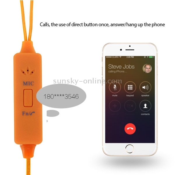 In-ear 3.5mm Universal Stereo Wired Light Glow Headset with Mic, Support Hands-free Call for iPhone 6 & 6 Plus, iPhone 6S & 6S Plus, Galaxy S6 / S6 edge / S6 edge+ / Note 5, HTC, Sony(Orange) In-ear 3.5mm Universal Stereo Wired Light Glow Headset with Mic, Support Hands-free Call for iPhone 6 & 6 Plus, iPhone 6S & 6S Plus, Galaxy S6 / S6 edge / S6 edge+ / Note 5, HTC, Sony(Orange)