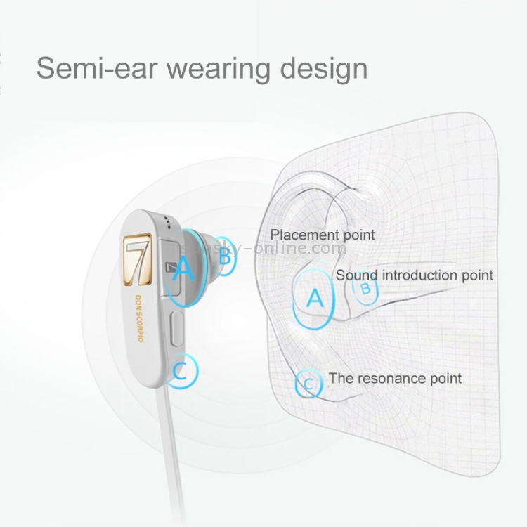 7 DON SCORPIO SMUSHROOM Bluetooth Stereo Sport Earphone with Microphone, Support Hands-free & Music for iPhone 6 & 6 Plus, iPhone 6S & 6S Plus, Galaxy S6 / S6 edge / S6 edge+ / Note 5, HTC, Sony(White)