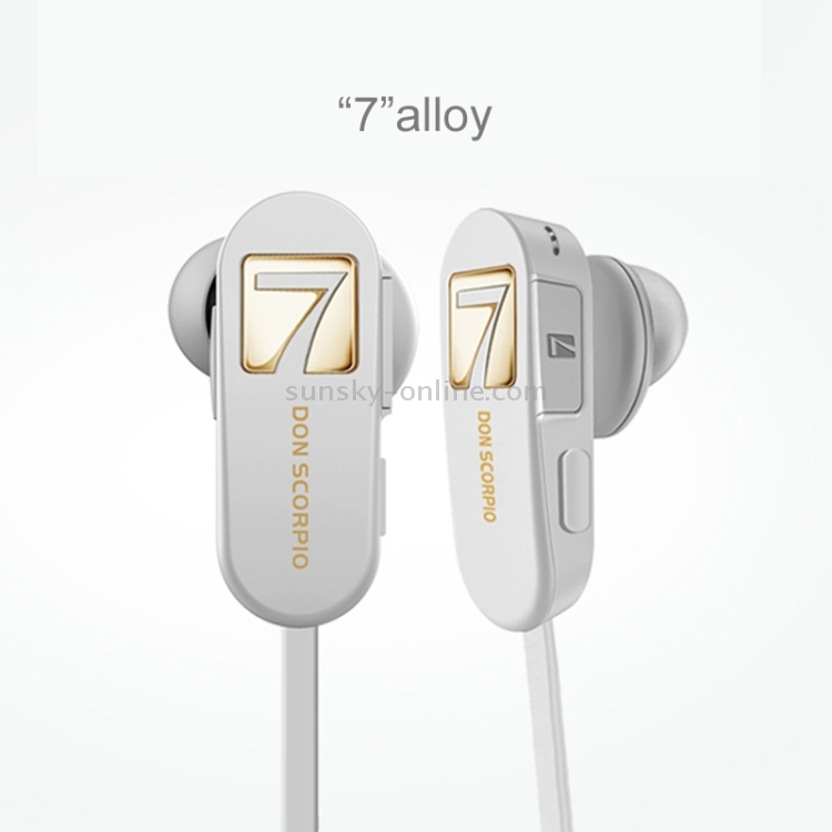7 DON SCORPIO SMUSHROOM Bluetooth Stereo Sport Earphone with Microphone, Support Hands-free & Music for iPhone 6 & 6 Plus, iPhone 6S & 6S Plus, Galaxy S6 / S6 edge / S6 edge+ / Note 5, HTC, Sony(White)