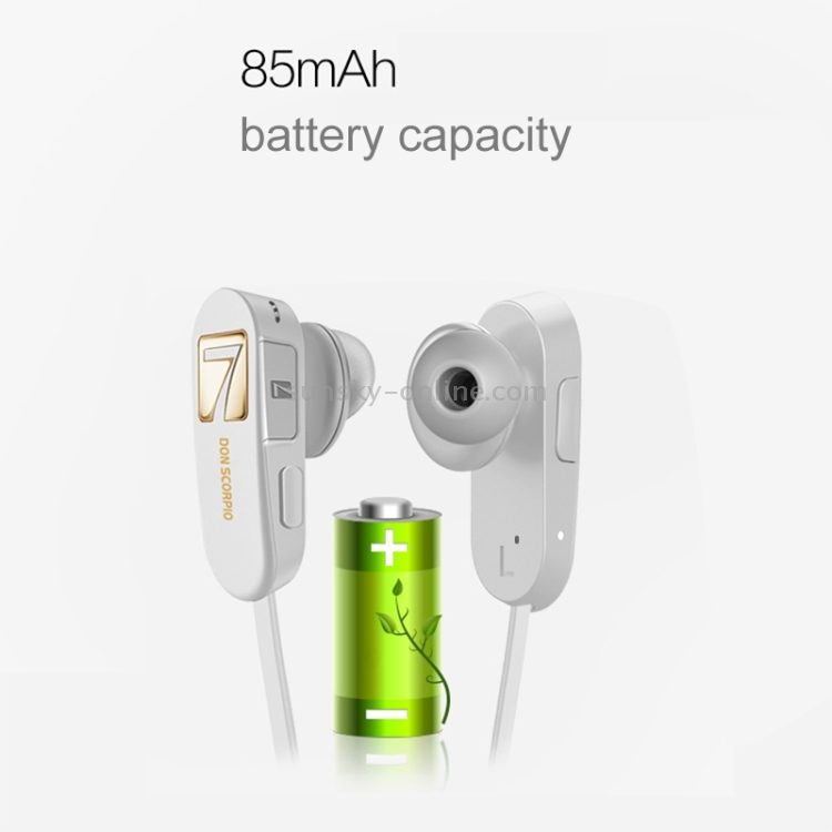 7 DON SCORPIO SMUSHROOM Bluetooth Stereo Sport Earphone with Microphone, Support Hands-free & Music for iPhone 6 & 6 Plus, iPhone 6S & 6S Plus, Galaxy S6 / S6 edge / S6 edge+ / Note 5, HTC, Sony(White)