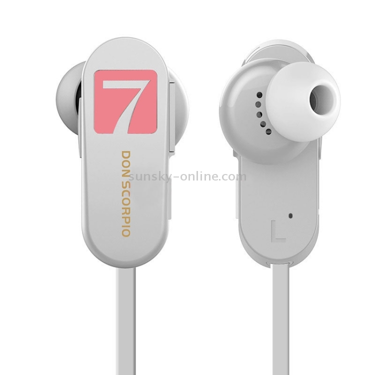 7 DON SCORPIO SMUSHROOM Bluetooth Stereo Sport Earphone with Microphone, Support Hands-free & Music for iPhone 6 & 6 Plus, iPhone 6S & 6S Plus, Galaxy S6 / S6 edge / S6 edge+ / Note 5, HTC, Sony(White)