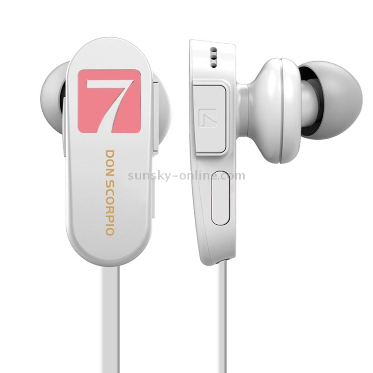 7 DON SCORPIO SMUSHROOM Bluetooth Stereo Sport Earphone with Microphone, Support Hands-free & Music for iPhone 6 & 6 Plus, iPhone 6S & 6S Plus, Galaxy S6 / S6 edge / S6 edge+ / Note 5, HTC, Sony(White)