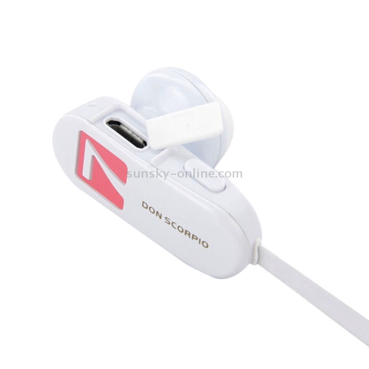 7 DON SCORPIO SMUSHROOM Bluetooth Stereo Sport Earphone with Microphone, Support Hands-free & Music for iPhone 6 & 6 Plus, iPhone 6S & 6S Plus, Galaxy S6 / S6 edge / S6 edge+ / Note 5, HTC, Sony(White)