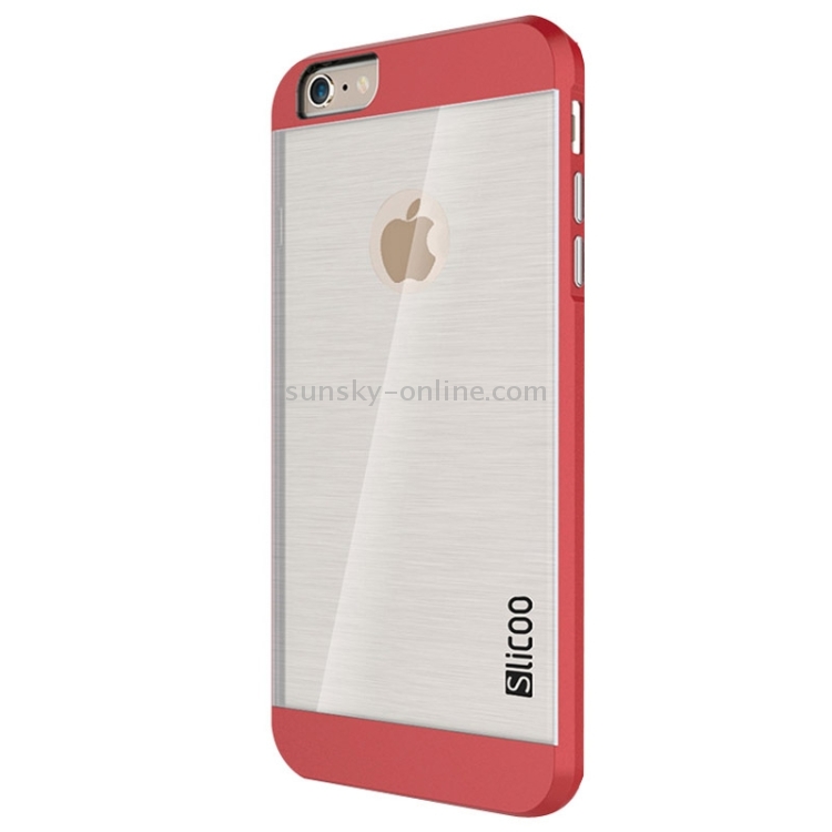 Slicoo Brushed Texture Electroplating Transparent Combination Case for iPhone 6 Plus & 6S Plus(Red) Slicoo Brushed Texture Electroplating Transparent Combination Case for iPhone 6 Plus & 6S Plus(Red)