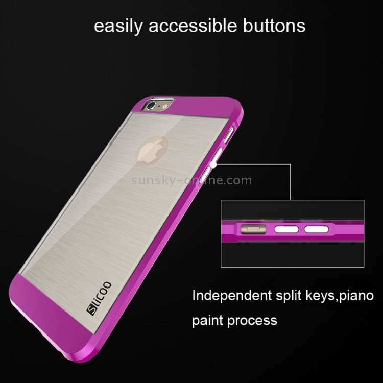 Slicoo Brushed Texture Electroplating Transparent Combination Case for iPhone 6 Plus & 6S Plus(Red) Slicoo Brushed Texture Electroplating Transparent Combination Case for iPhone 6 Plus & 6S Plus(Red)