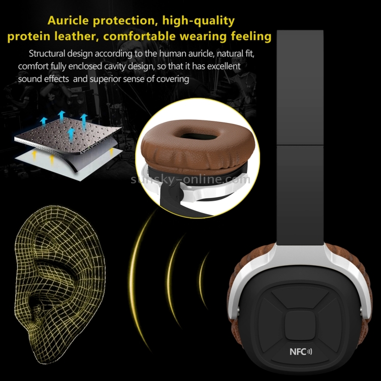 New Bee Wireless Bluetooth Stereo Foldable Headset with Mic, Support Handfree Call & NFC Pairing & Pedometer