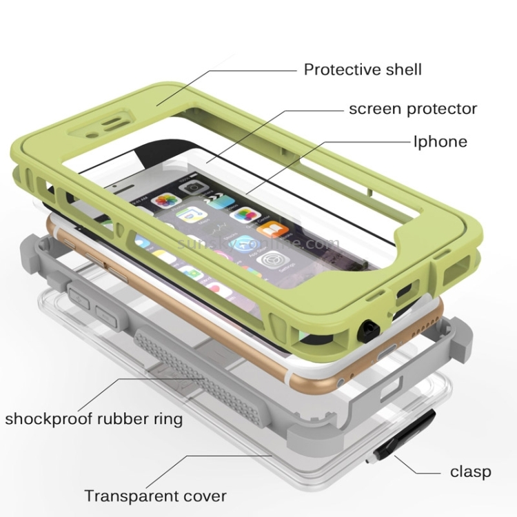 Waterproof Dustproof Shockproof Crushproof Noctilucent Protective Case with Holder for iPhone 6 & 6S(Yellow) Waterproof Dustproof Shockproof Crushproof Noctilucent Protective Case with Holder for iPhone 6 & 6S(Yellow)